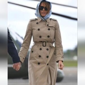 Massimo Dutti Women’s Trench Coat With Belt Brown Size M